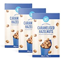 Los mejores  - Marca Amazon - Happy Belly Avellanas Garrapiñadas- 480g x 3
